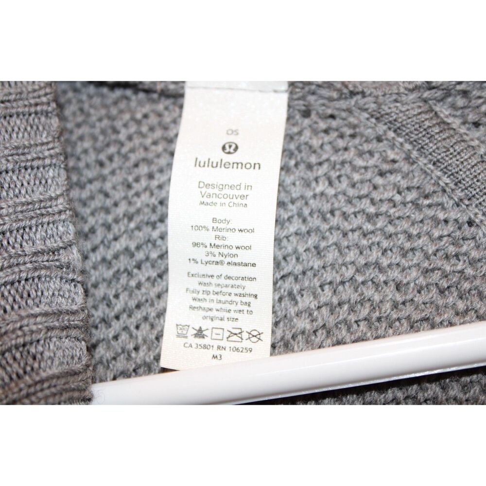 Lululemon on the go poncho merino wool one size gray women's - Picture 4 of 9